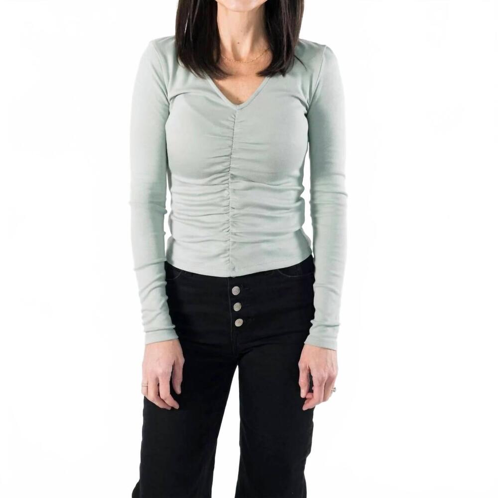 NEW HYFVE preslie ruched top in green